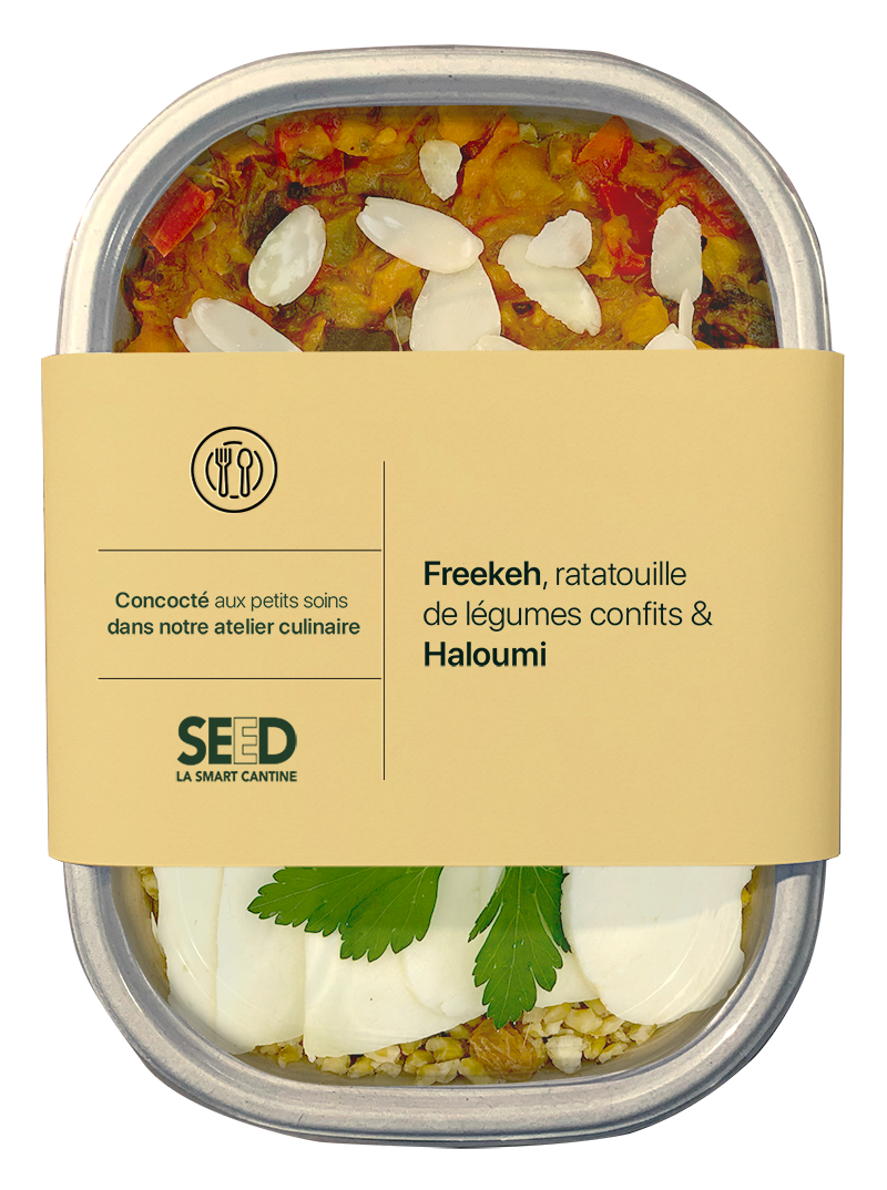 Freekeh, ratatouille de légumes confits & Haloumi